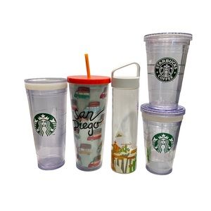 Starbucks Tumbler Lot; Arizona, San Diego, and Clear Tumblers - Read Description